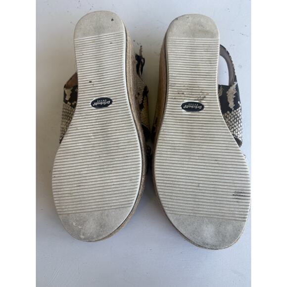 Dr. Shcolls Catch 22 Womens Slide Sandals Gray Leather Slingback Snake Print 10M - Picture 8 of 8